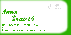 anna mravik business card